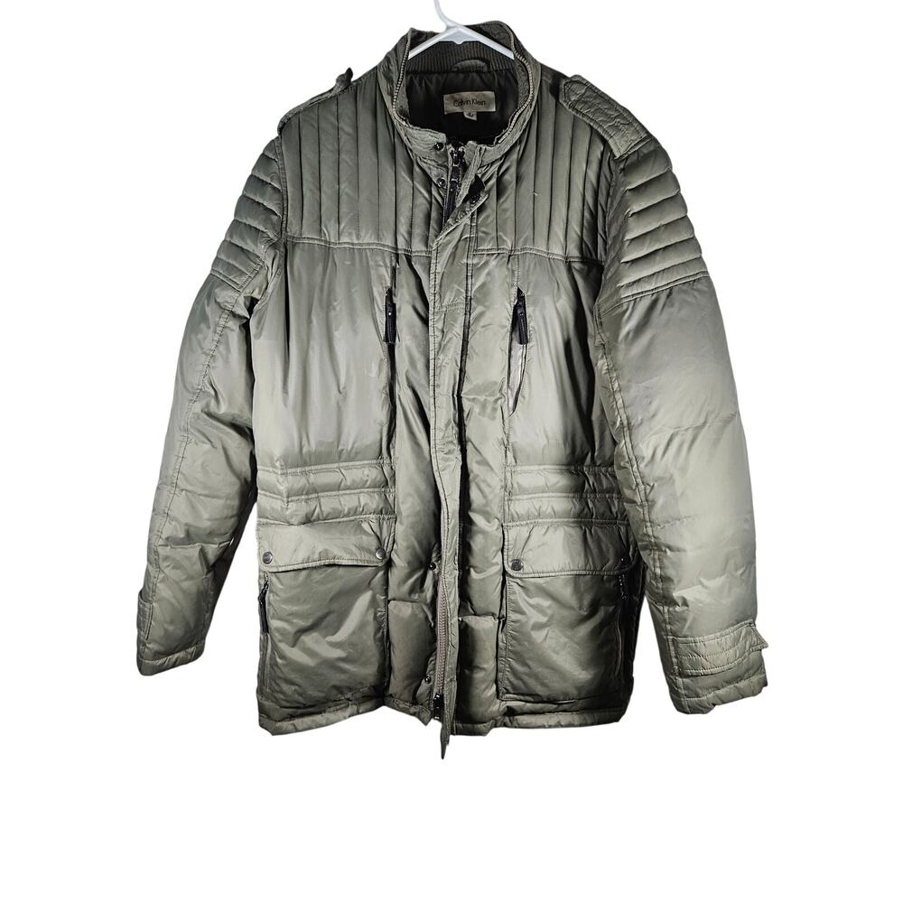 Calvin Klein Women’s Winter Puffer‎ Parka Jacket Down Feather Size M Green